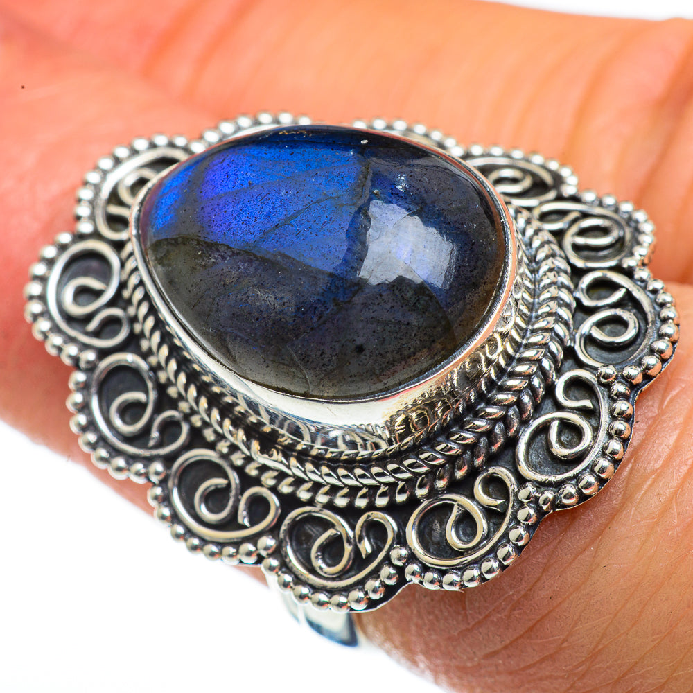 Labradorite Rings handcrafted by Ana Silver Co - RING46237