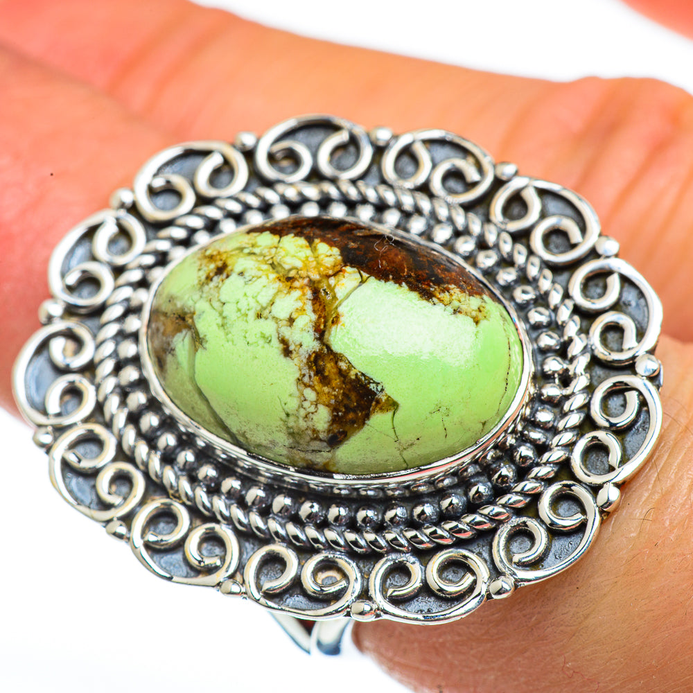 Lemon Chrysoprase Rings handcrafted by Ana Silver Co - RING46285
