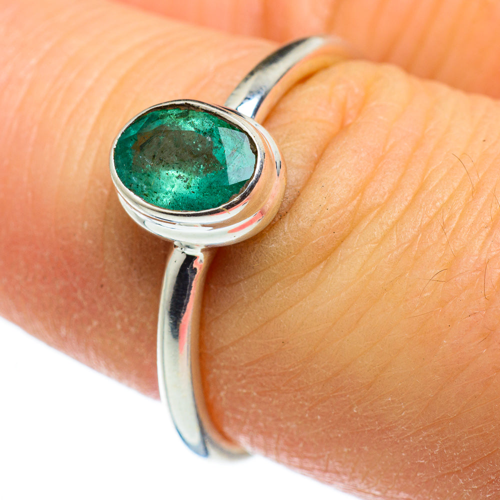 Zambian Emerald Rings handcrafted by Ana Silver Co - RING46357