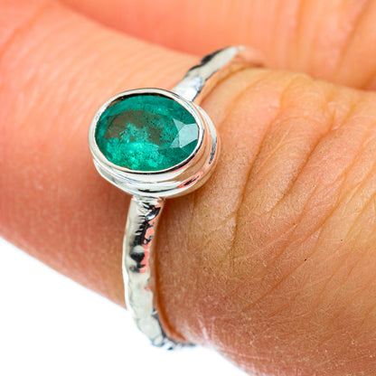 Zambian Emerald Rings handcrafted by Ana Silver Co - RING46417