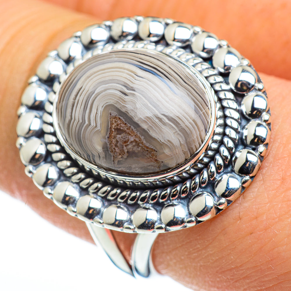 Laguna Lace Agate Rings handcrafted by Ana Silver Co - RING46457