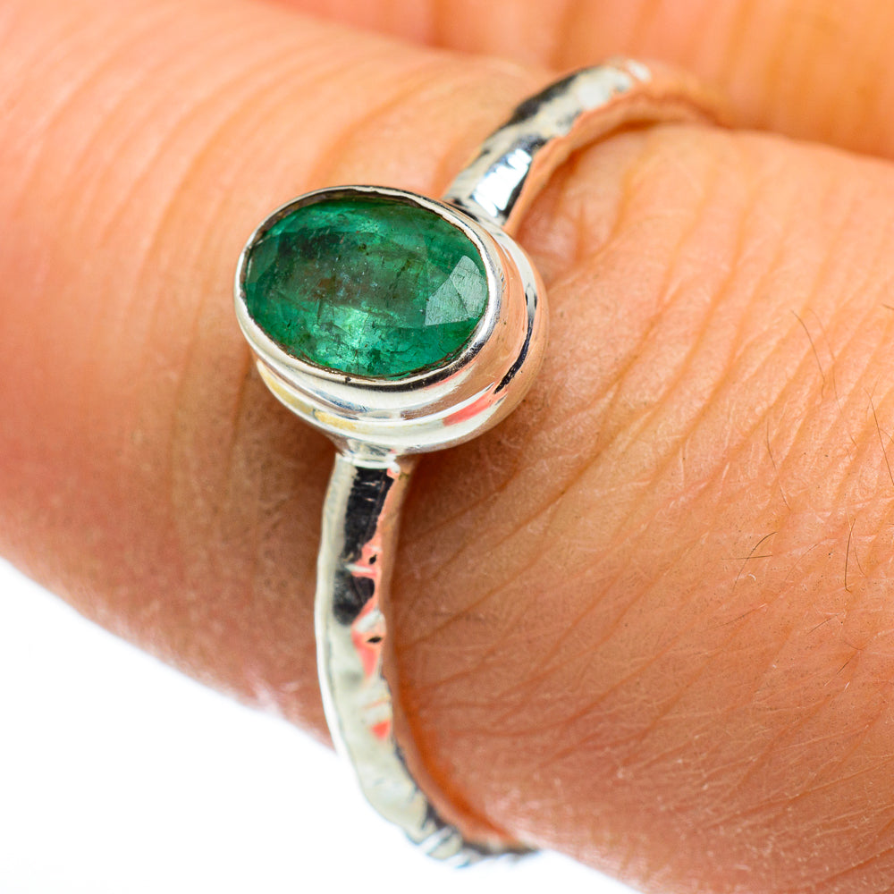 Zambian Emerald Rings handcrafted by Ana Silver Co - RING46471