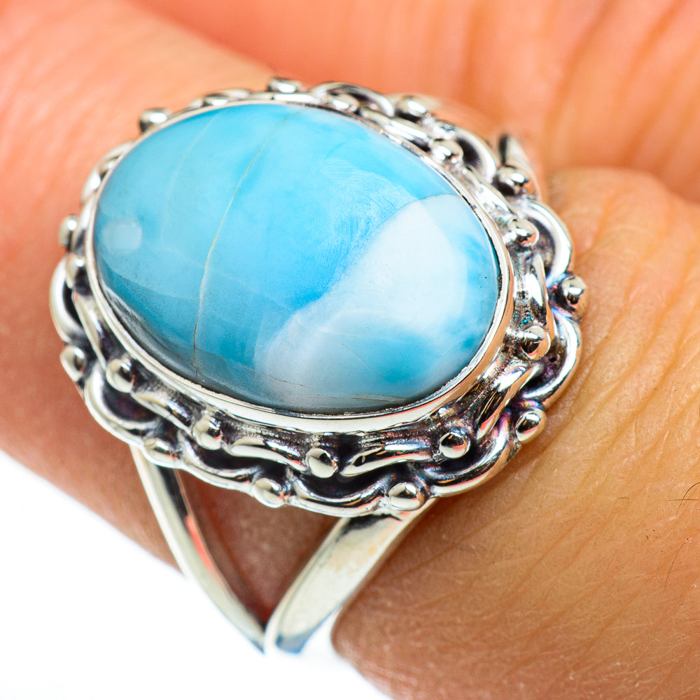 Larimar Rings handcrafted by Ana Silver Co - RING46525