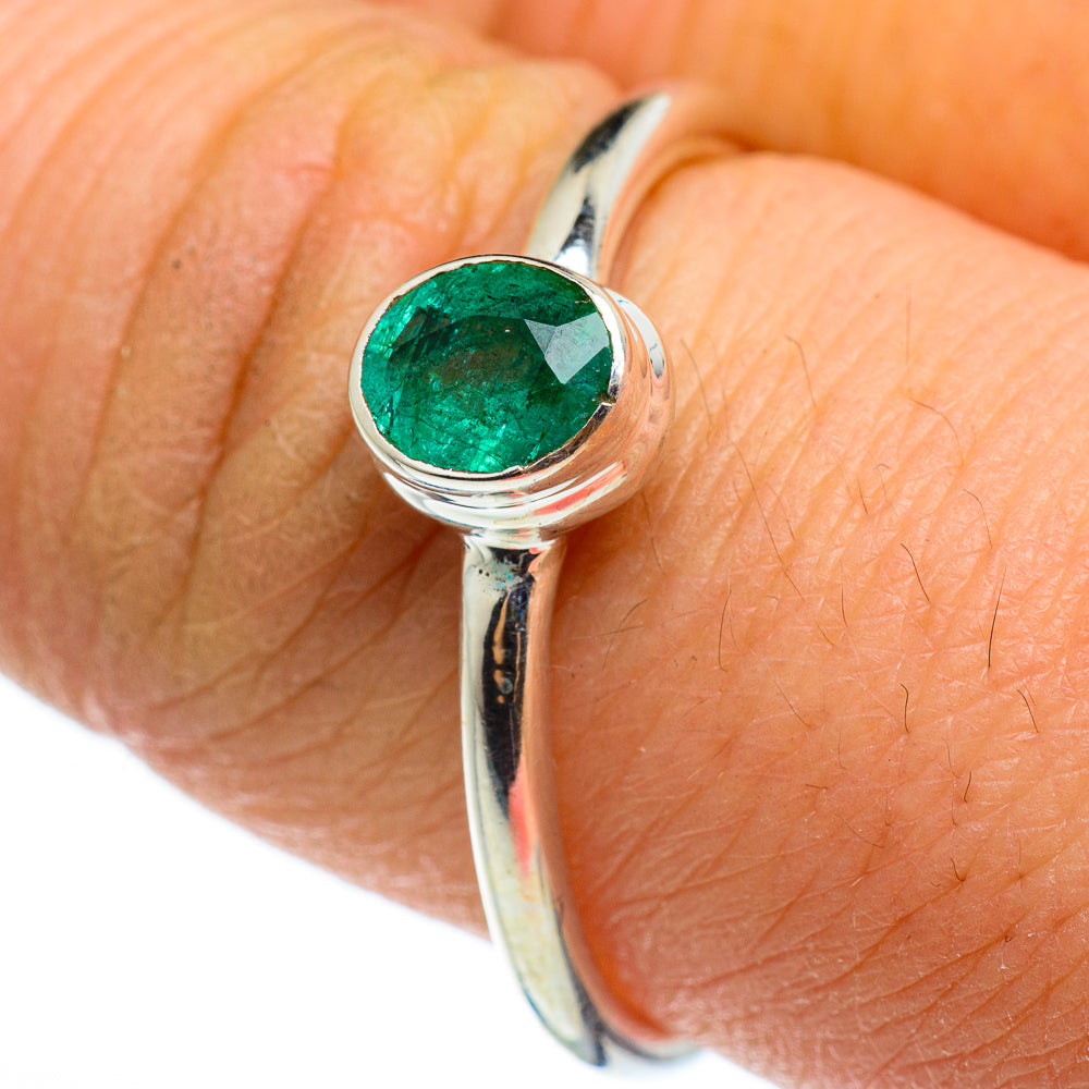 Zambian Emerald Rings handcrafted by Ana Silver Co - RING46530