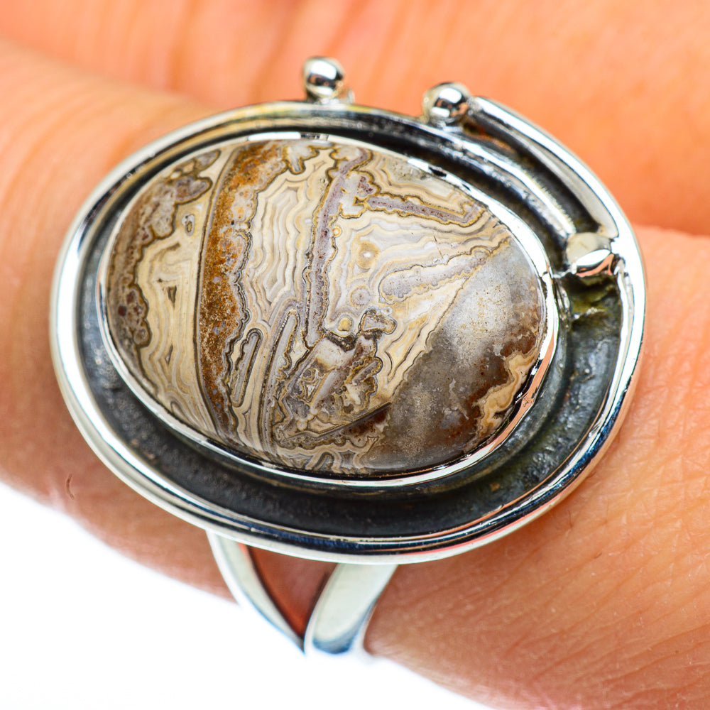 Laguna Lace Agate Rings handcrafted by Ana Silver Co - RING46531