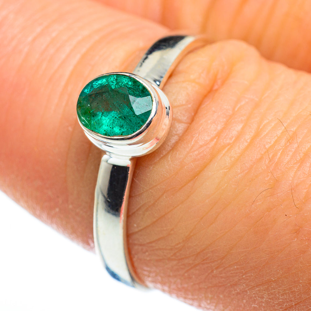 Zambian Emerald Rings handcrafted by Ana Silver Co - RING46586