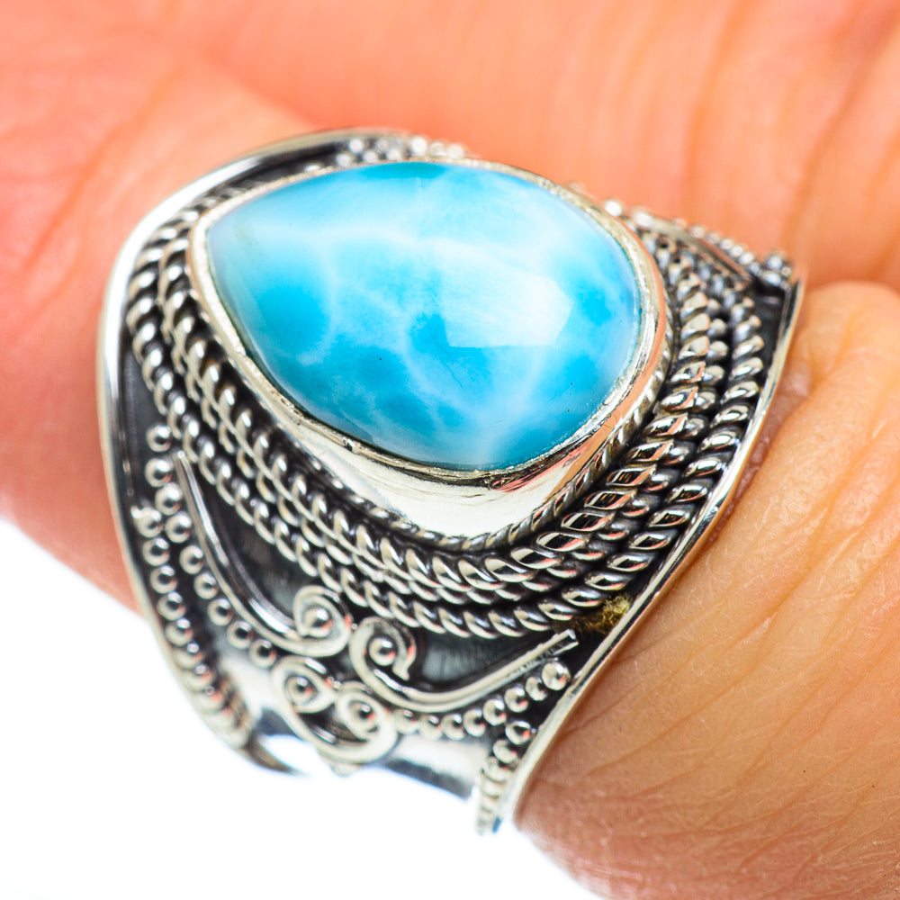Larimar Rings handcrafted by Ana Silver Co - RING46616