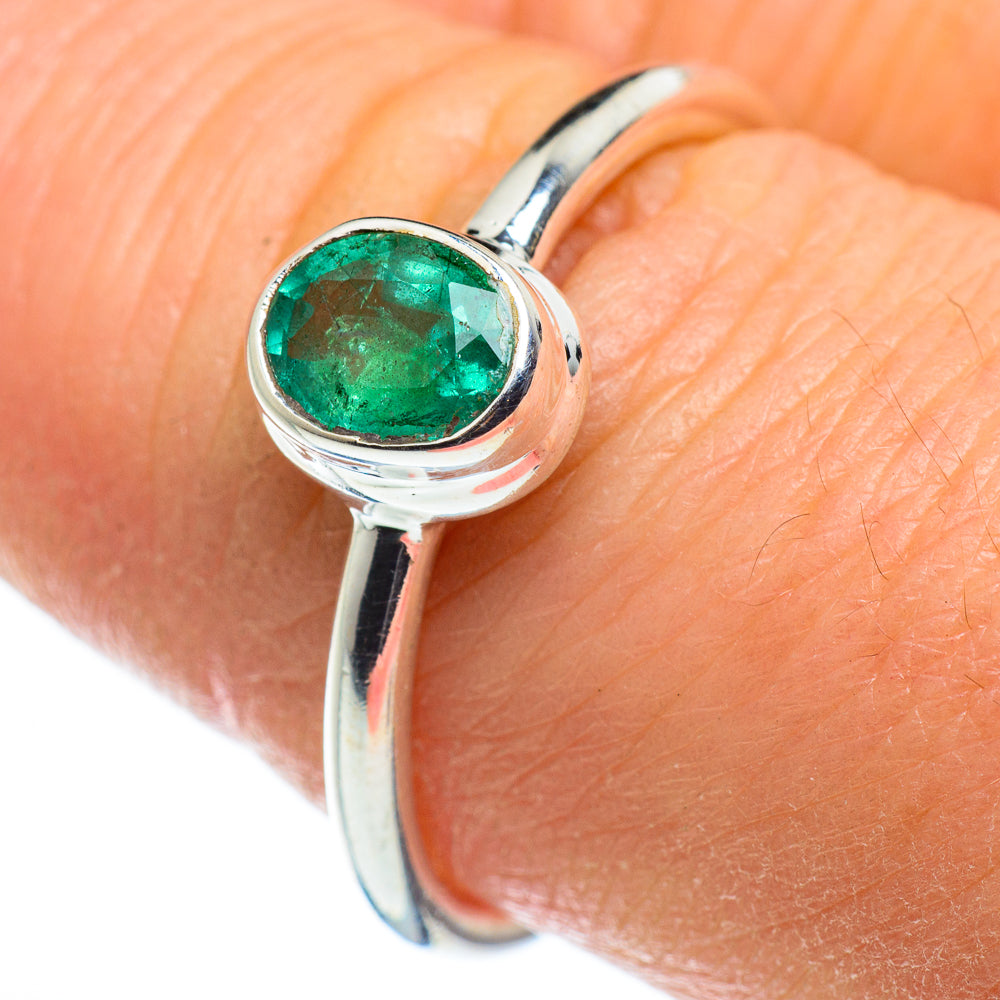 Zambian Emerald Rings handcrafted by Ana Silver Co - RING46622