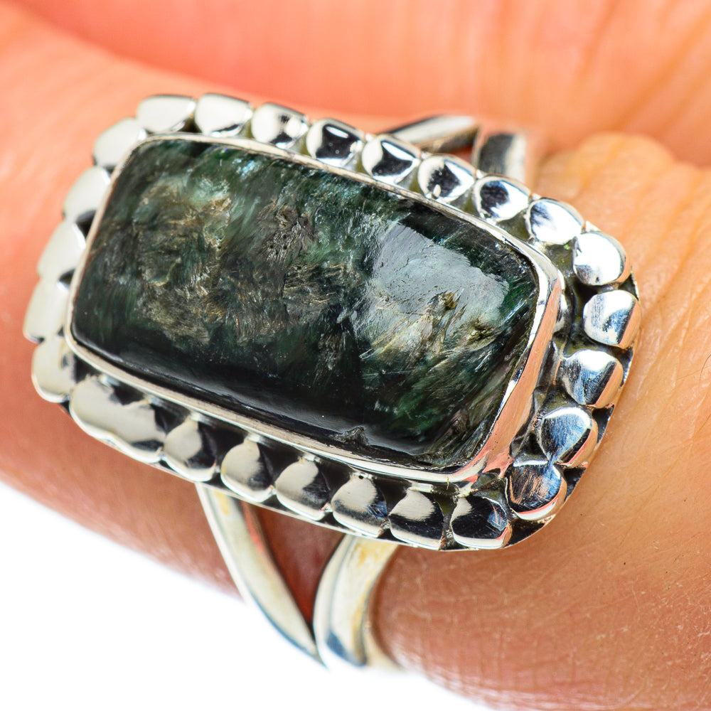 Seraphinite Rings handcrafted by Ana Silver Co - RING46635