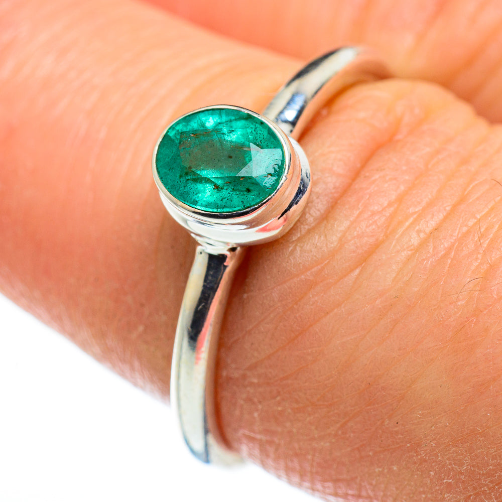 Zambian Emerald Rings handcrafted by Ana Silver Co - RING46636