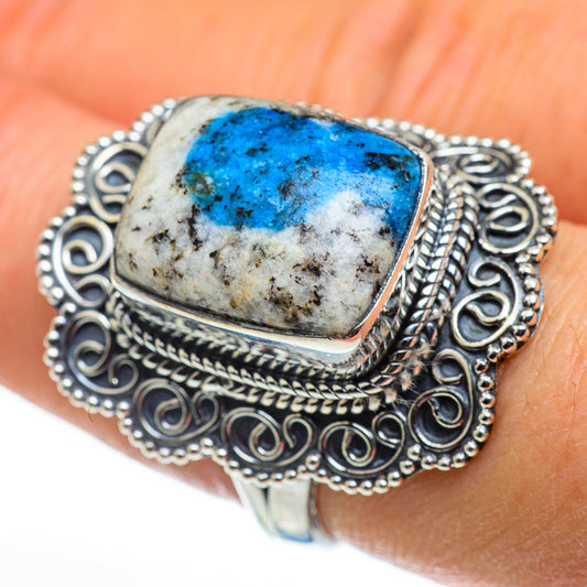 K2 Blue Azurite Rings handcrafted by Ana Silver Co - RING46659