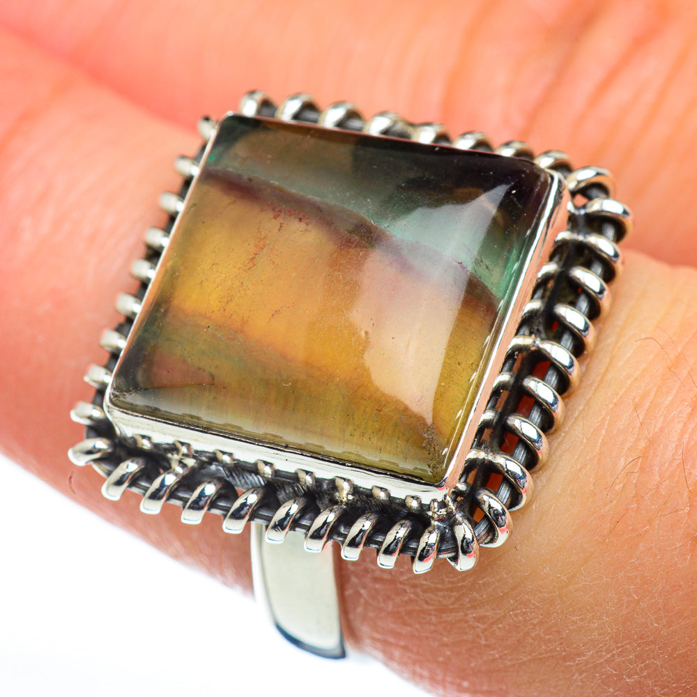 Green Fluorite Rings handcrafted by Ana Silver Co - RING46750