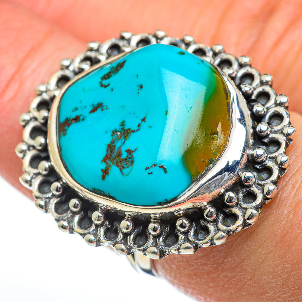 Tibetan Turquoise Rings handcrafted by Ana Silver Co - RING46841
