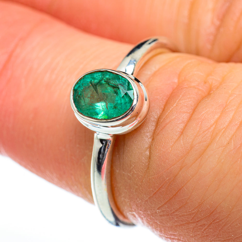Zambian Emerald Rings handcrafted by Ana Silver Co - RING46893