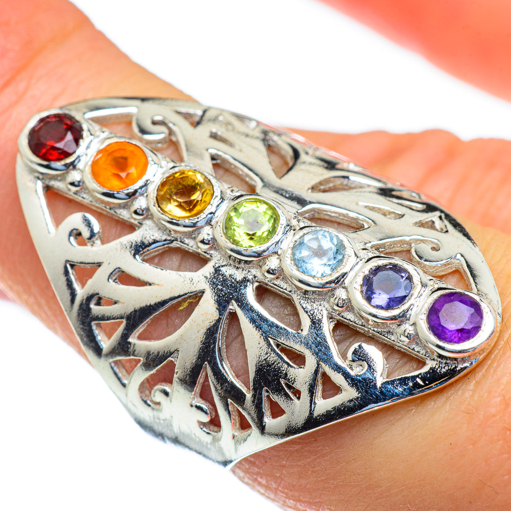 Multi-Stone Chakra Rings handcrafted by Ana Silver Co - RING47262