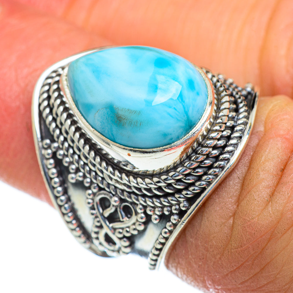 Larimar Rings handcrafted by Ana Silver Co - RING47268