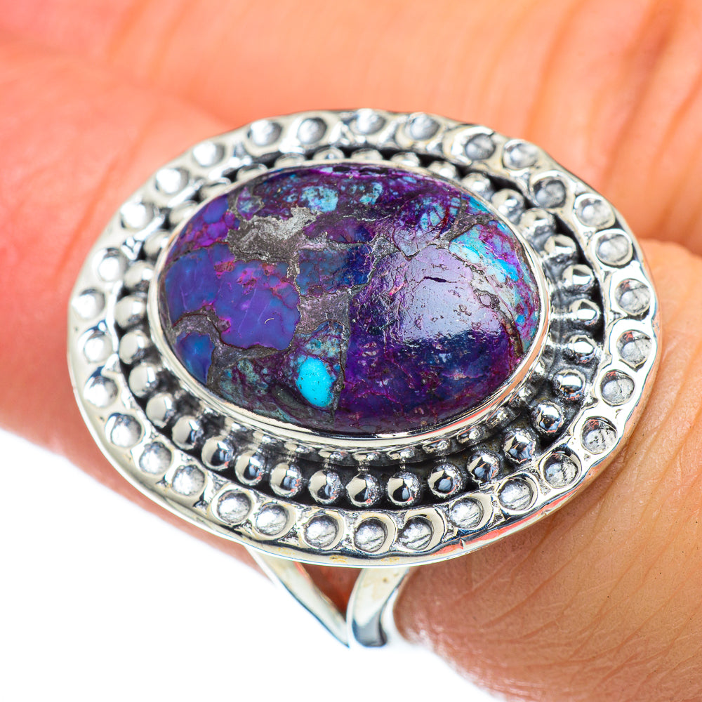 Purple Copper Composite Turquoise Rings handcrafted by Ana Silver Co - RING47286