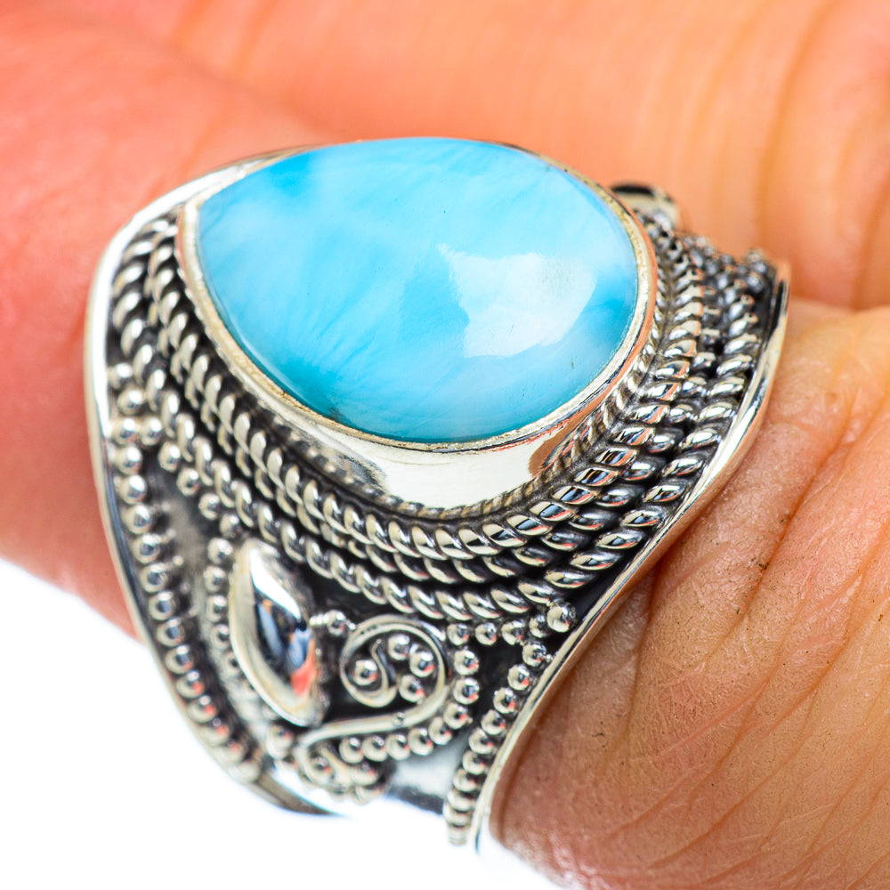 Larimar Rings handcrafted by Ana Silver Co - RING47327