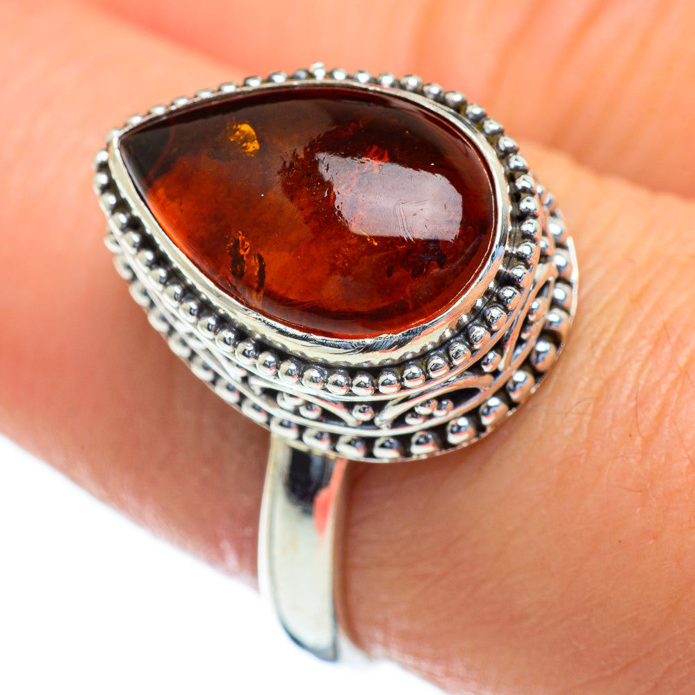 Baltic Amber Rings handcrafted by Ana Silver Co - RING47338