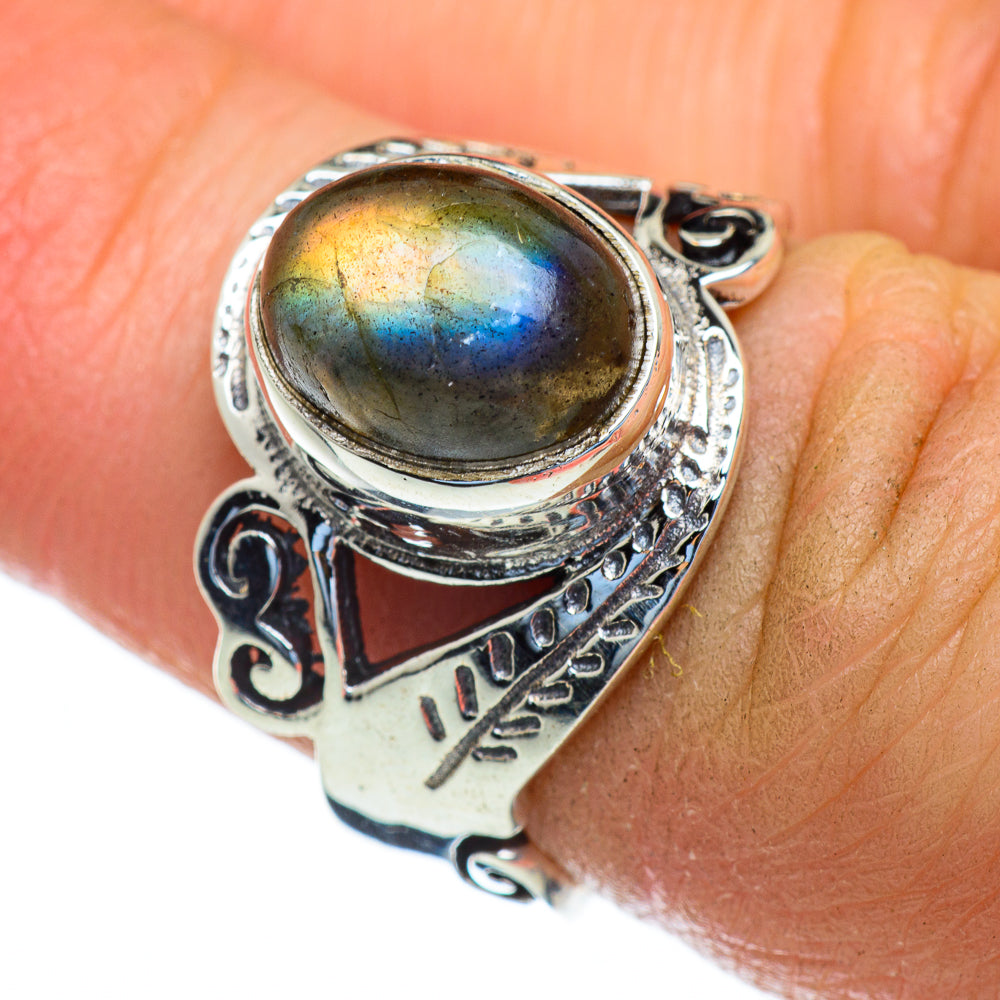 Labradorite Rings handcrafted by Ana Silver Co - RING47378
