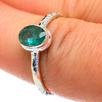 Zambian Emerald Rings handcrafted by Ana Silver Co - RING47390