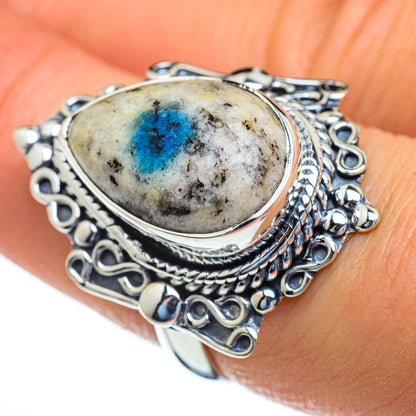 K2 Blue Azurite Rings handcrafted by Ana Silver Co - RING47433