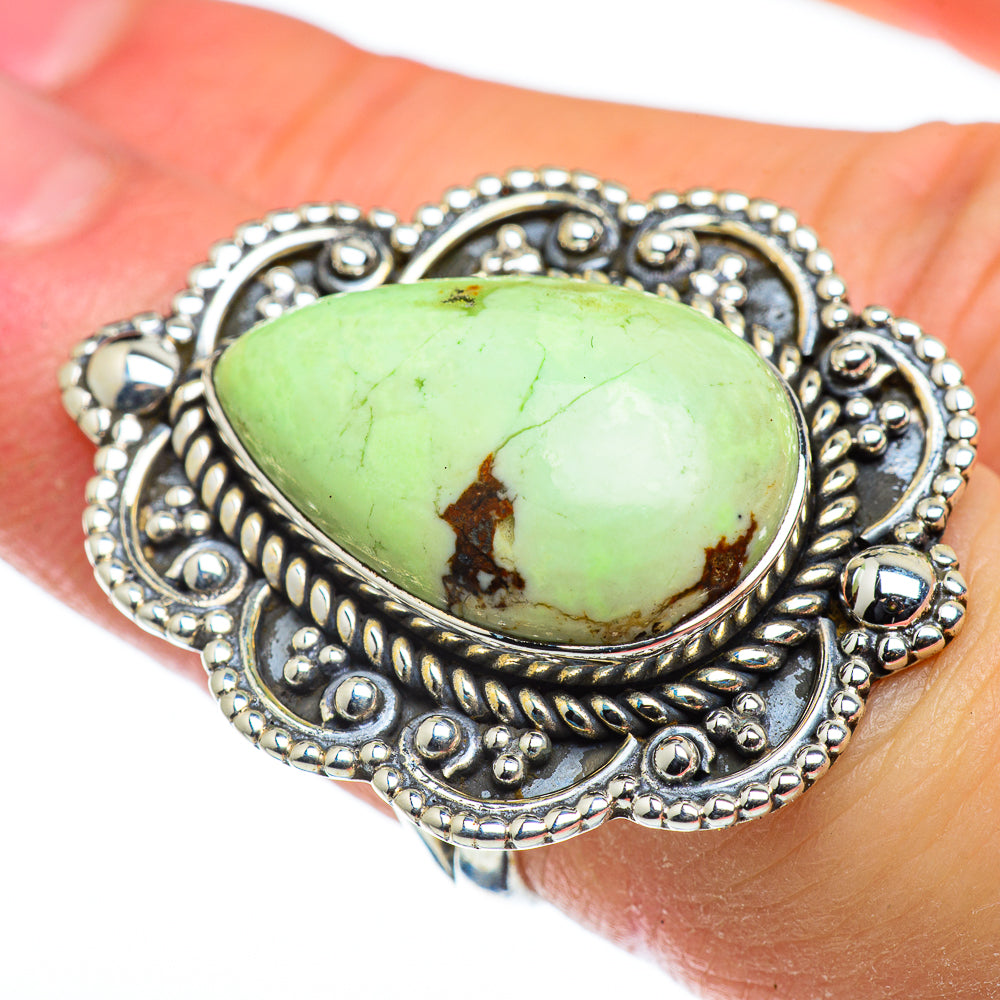 Lemon Chrysoprase Rings handcrafted by Ana Silver Co - RING47792