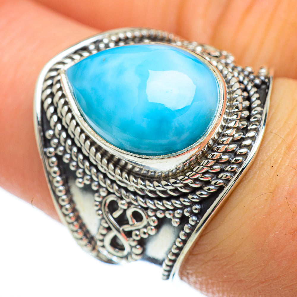 Larimar Rings handcrafted by Ana Silver Co - RING47921