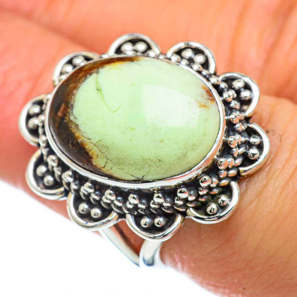 Lemon Chrysoprase Rings handcrafted by Ana Silver Co - RING47953
