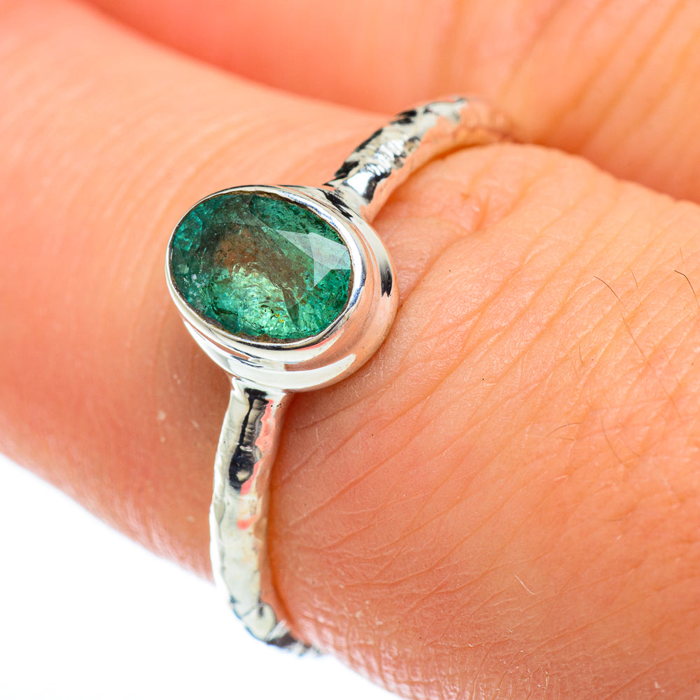 Zambian Emerald Rings handcrafted by Ana Silver Co - RING47996