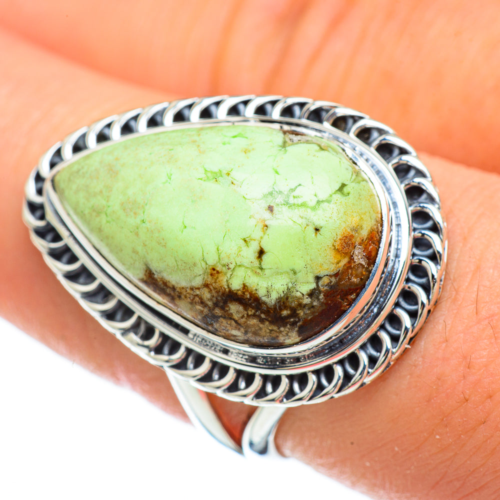 Lemon Chrysoprase Rings handcrafted by Ana Silver Co - RING48022