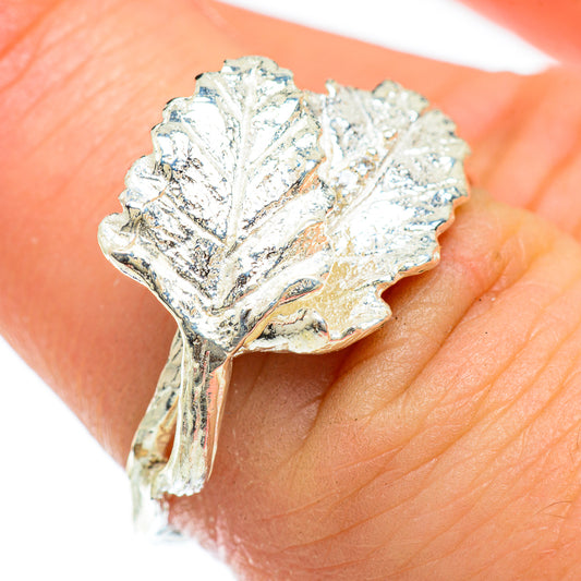 Engraved Leaf Rings handcrafted by Ana Silver Co - RING48046