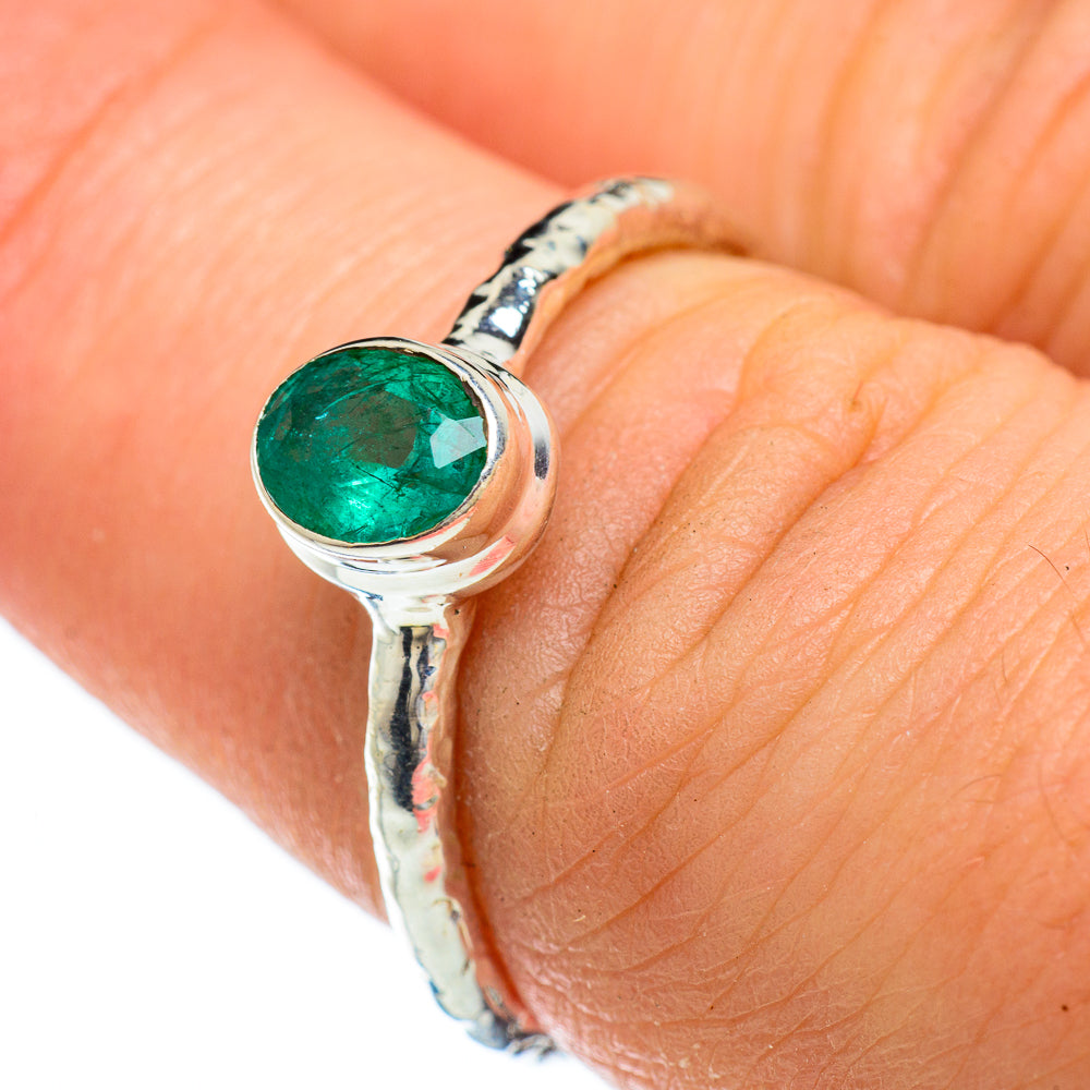 Zambian Emerald Rings handcrafted by Ana Silver Co - RING48065