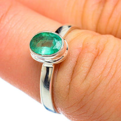 Zambian Emerald Rings handcrafted by Ana Silver Co - RING48093