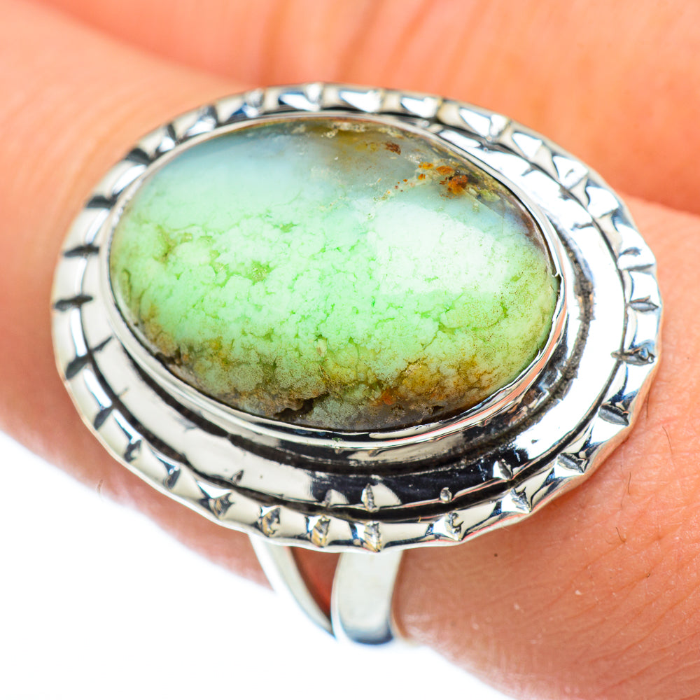 Lemon Chrysoprase Rings handcrafted by Ana Silver Co - RING48122