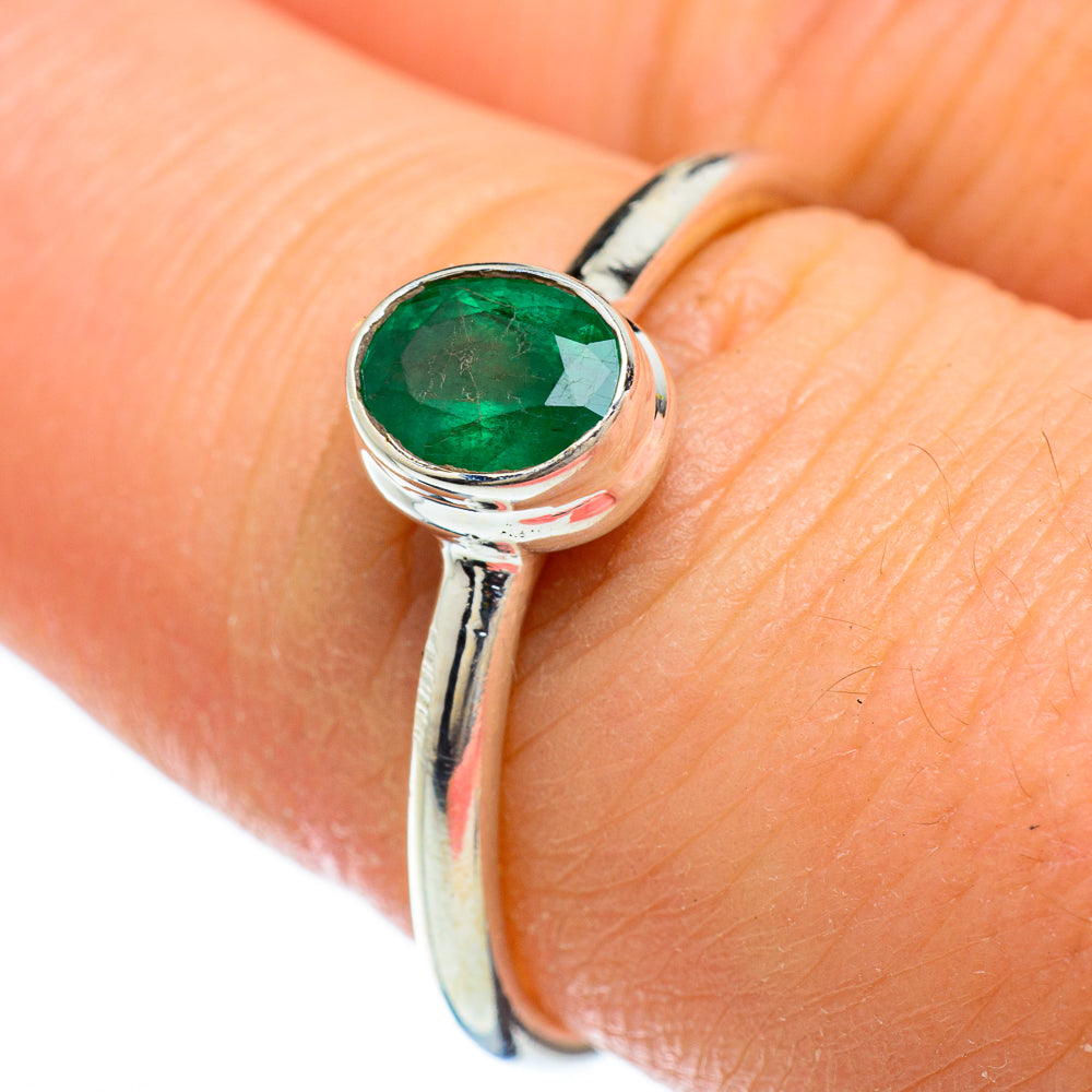 Zambian Emerald Rings handcrafted by Ana Silver Co - RING48206