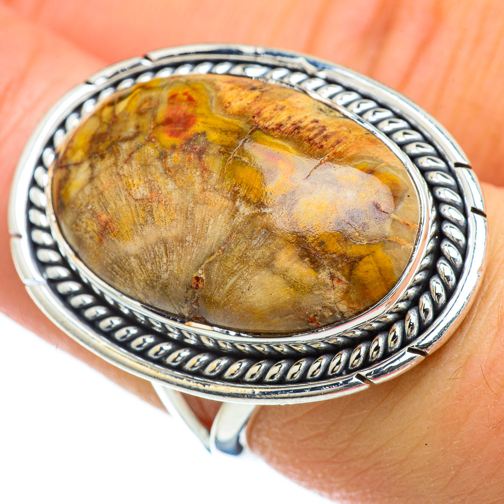 Petrified Wood Rings handcrafted by Ana Silver Co - RING48268