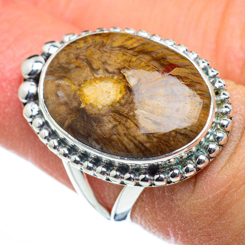 Petrified Wood Rings handcrafted by Ana Silver Co - RING48403