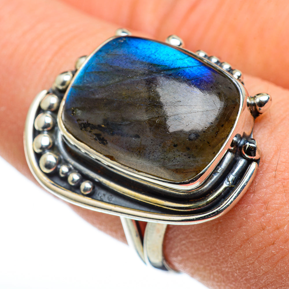 Labradorite Rings handcrafted by Ana Silver Co - RING48428