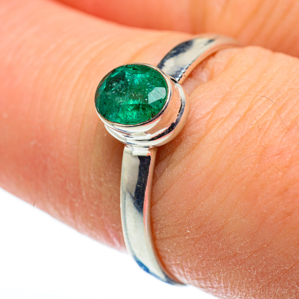 Zambian Emerald Rings handcrafted by Ana Silver Co - RING48489