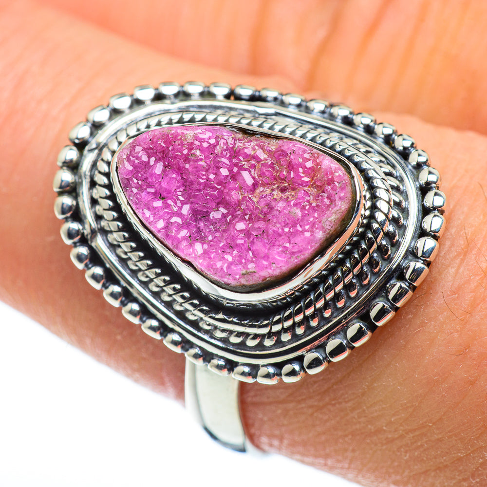 Cobalto Calcite Druzy Rings handcrafted by Ana Silver Co - RING48525
