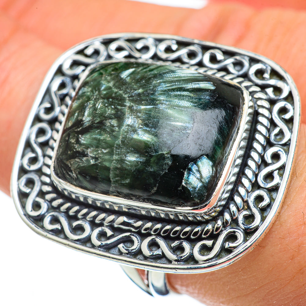 Seraphinite Rings handcrafted by Ana Silver Co - RING48634