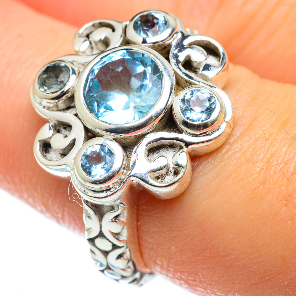 Blue Topaz Rings handcrafted by Ana Silver Co - RING48696