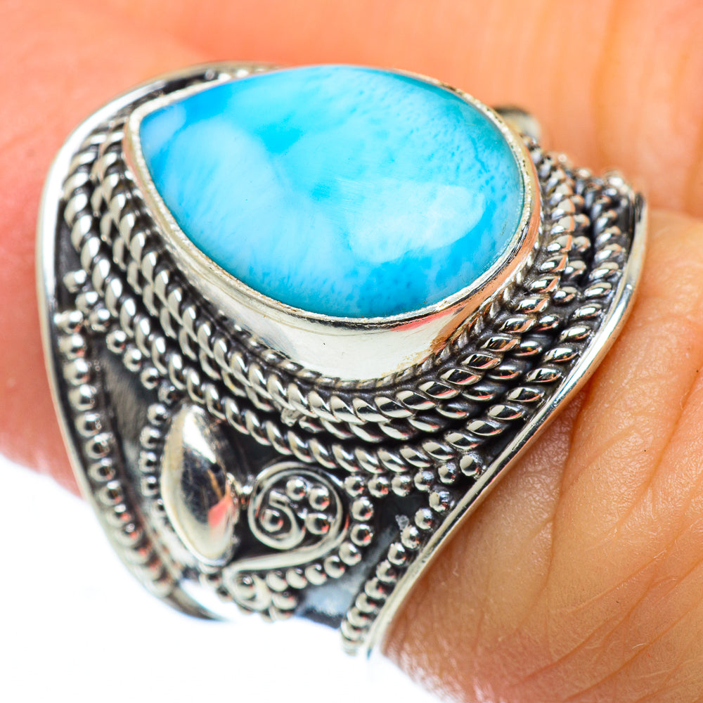 Larimar Rings handcrafted by Ana Silver Co - RING48698
