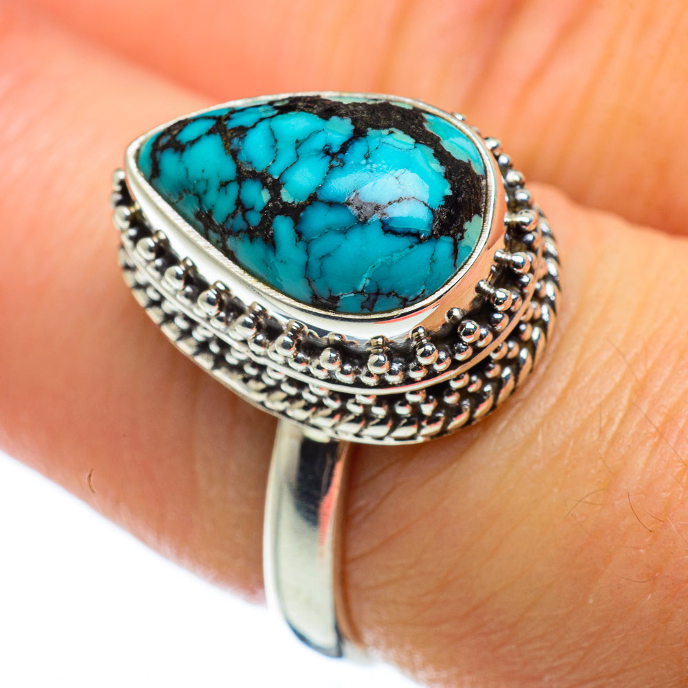 Tibetan Turquoise Rings handcrafted by Ana Silver Co - RING48801