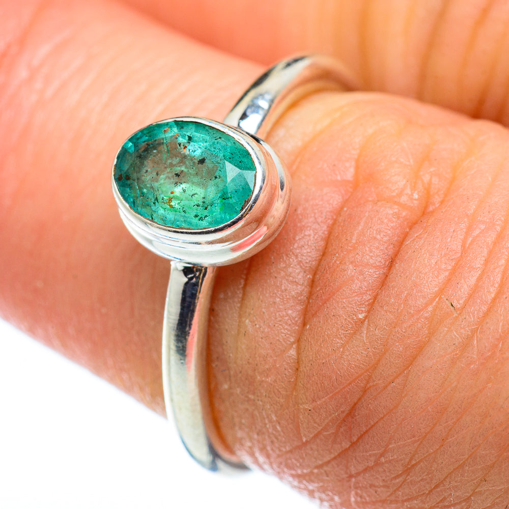 Zambian Emerald Rings handcrafted by Ana Silver Co - RING48875
