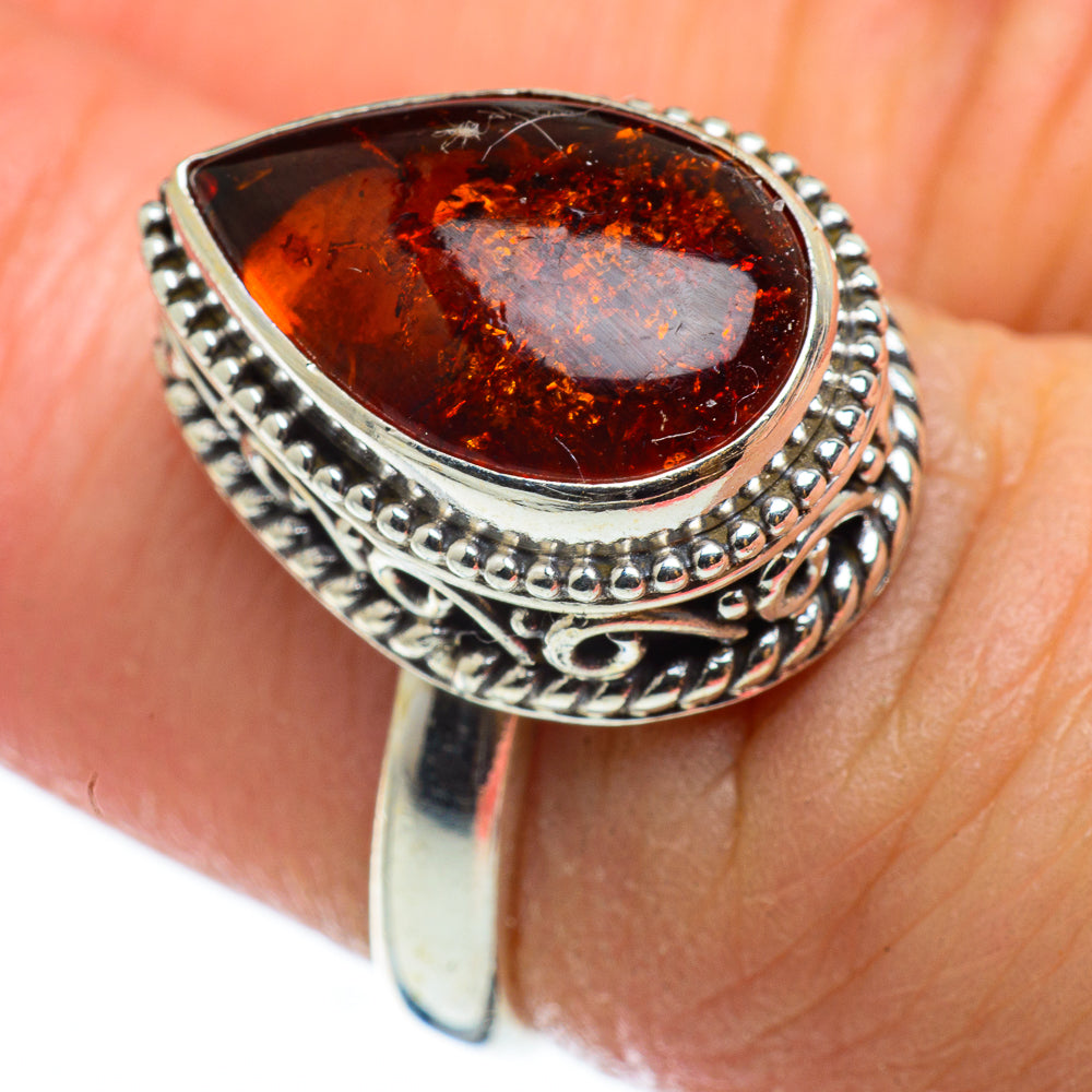 Baltic Amber Rings handcrafted by Ana Silver Co - RING48882
