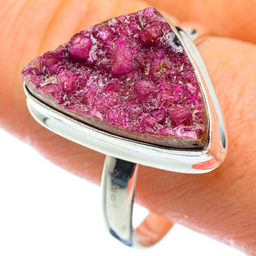 Cobalto Calcite Druzy Rings handcrafted by Ana Silver Co - RING48917