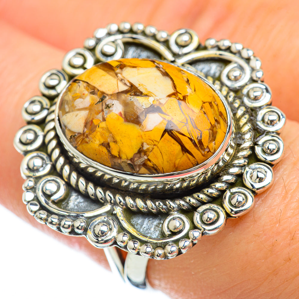 Brecciated Mookaite Rings handcrafted by Ana Silver Co - RING49103
