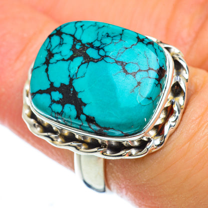 Tibetan Turquoise Rings handcrafted by Ana Silver Co - RING49123
